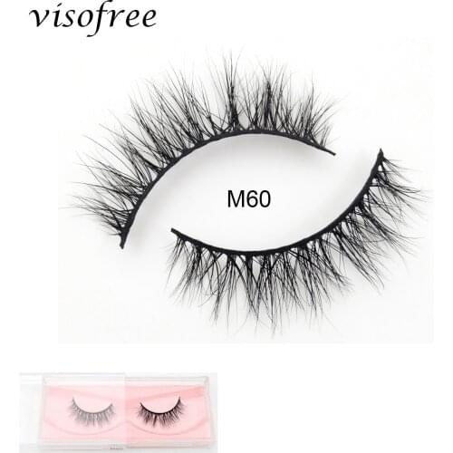 Visofree eyelashes 3D individual natural mink eyelash extension strip lashes lash boxes packaging for beauty M60