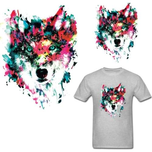 Wolf Patch Iron-on Transfers for Clothing Thermoadhesive Patches Ironing Stickers Diy Animals Applique Flex Fusible Transfer