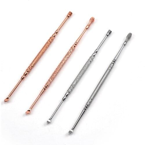 Stainless Steel Rose-gold Earpick Wax Remover Curette Cleaner Easy Earwax Removal Swab Kit Health Care Tools Ear Pick