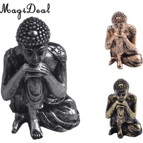 MagiDeal Indian Buddha Statue of Meditation Resting Sculpture Hand-painted Figurine-Home Decor Gift