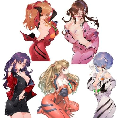 Super Sexy Car Stickers Anime Car Styling Girl Rei Langley Asuka Bodysuit Breasts Vinyl Decals Cartoon Sexy Girl Decor