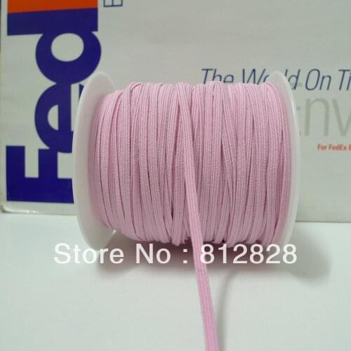 50 Meters 1/8" 3mm #21 Pink Color Skinny Elastic Bands