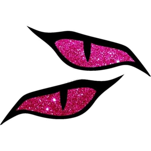 Personality Pair of Evil Eyes Pink Car Sticke Vinyl Waterproof Car Window Quality Accessories Cover Scratches PVC 13cm X 13cm