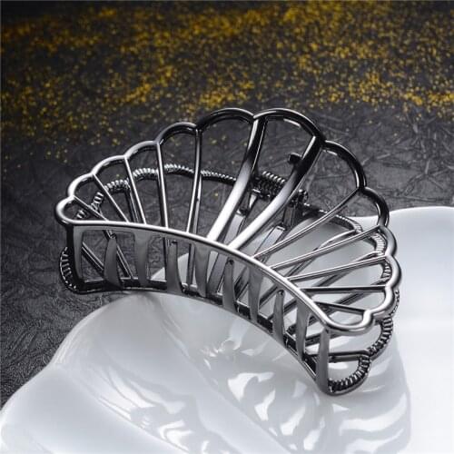 Vintage Geometric Hair Claws Women Fashion Hairpin Hair Jewelry Black Gold Metal Big Hair Crab Clip Wedding Hair Accessories Hot