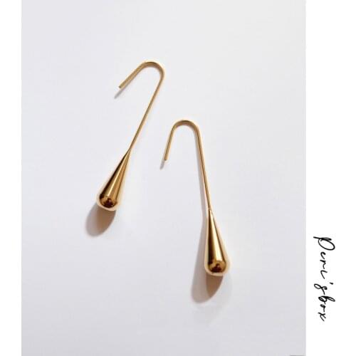 PerisBox Minimalist Gold Color Water Drop Earrings For Women Simple Metal Teardrop Earrings Statement Earrings Boho Jewelry