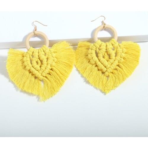 Miwens Large Size Tassel Sector Earrings for Women Elegant Wood Statement Fringe Dangle Earrings Egirl Bohemia Wedding Jewelry