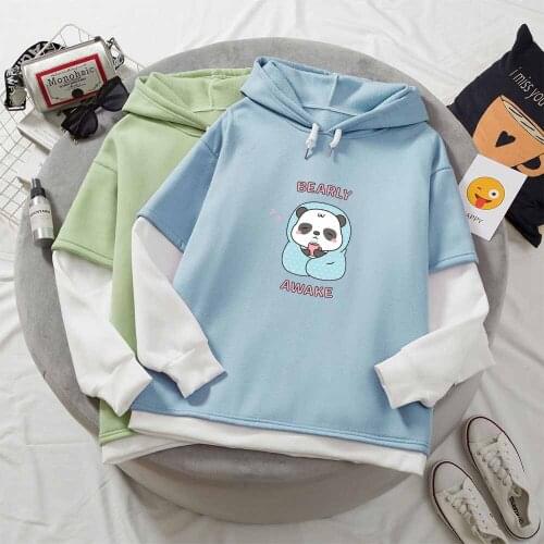 Oversized Hoodies Women Drawstring Print Hooded Sweatshirts Harajuku Kawaii Hoodie Winter Korean Pullovers Womens Sweatshirt