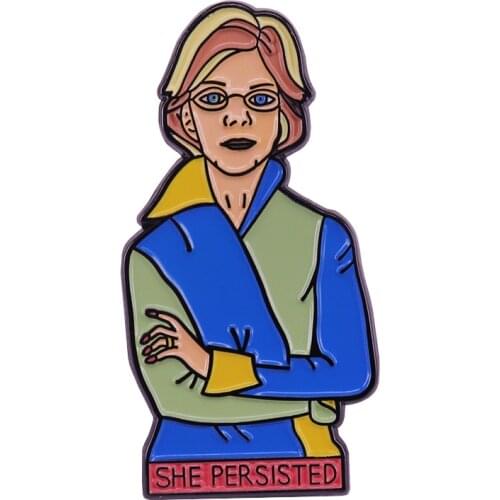 She Persisted Elizabeth Warren pin feminist support gift