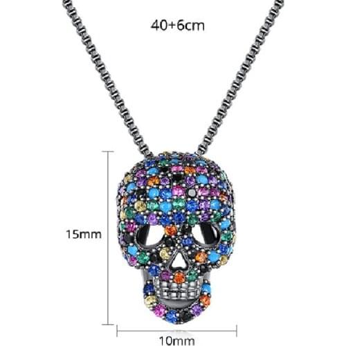 2020 New Skull Necklace European And American Fashion Cross-Border Hip Hop Ladies Skull Pendant Necklace Gift