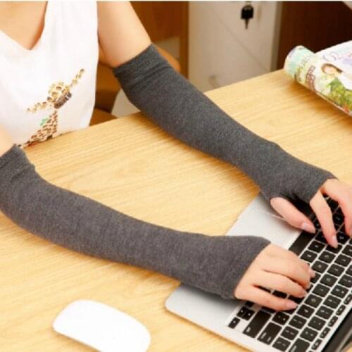 Winter Windproof Mittens Soft Stretchy Wrist Arm Hand Warmer Knitted Mittens Winter Keep warm Long Fingerless Gloves