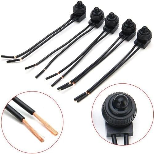 1 Pcs Brand New And Quality Hot Sale 6A IP67 Level Waterproof Push Button On-Off Switch With Lead Wire Black Switch Accessories