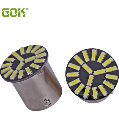 100PCS 1156 BA15S led 18SMD 4014 led White LED Bulb Lamp p21w R5W led car bulb Turn Signal Reverse Light Car Light Source 12V