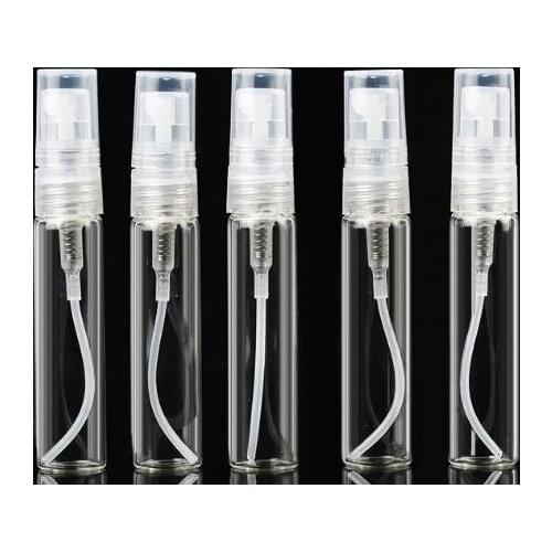 100pcs/lot 2ml 3ml 5ml 10ml Mist Spray Bottle Spray Pump Bottle Travel Refillable Glass Perfume Bottle With Sprayer