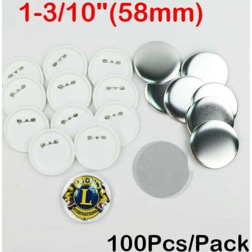 100 x 58mm Blank Metal/ABS Pin Badge Button Supplies for Badge Maker Machine