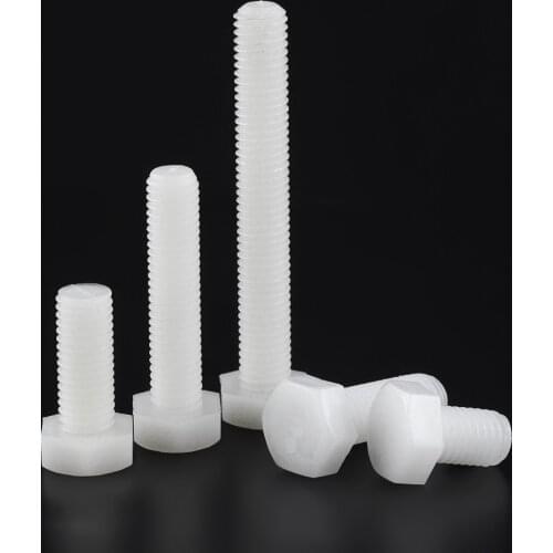 20PCS M4*6 8 10 12 15 20 25 30 Plastic External Outside Hex Hexagon Head Cap Screw Bolt M4x6 M4x10 M4x15 M4x30