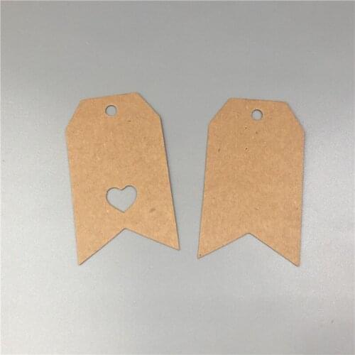 200Pcs/Lot 7x4cm T Shaped Solid Colors Multiple Styles Kraft Paper Tags For Invitation Card Favor Pouch Head Label Adornment Tag