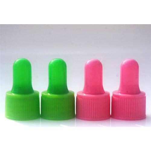 5-100ml 5/10/20pcs Essential Oil Bottles Cap Size 18/410 Pink/green Glue Head Dropper Lid Plastic Cover Essential Oil Bottle