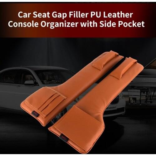 4 colors Car Seat Gap Filler Pockets PU Leather Auto Seats Leak Stop Pad Soft Padding Phone Cards Holder Storage Bags Organizers