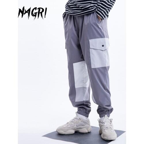 Streetwear Pockets Patchwork Cargo Harem Pants Men Women Hip Hop Harajuku Sporty Male Track Pants Loose Baggy Jogger Trousers
