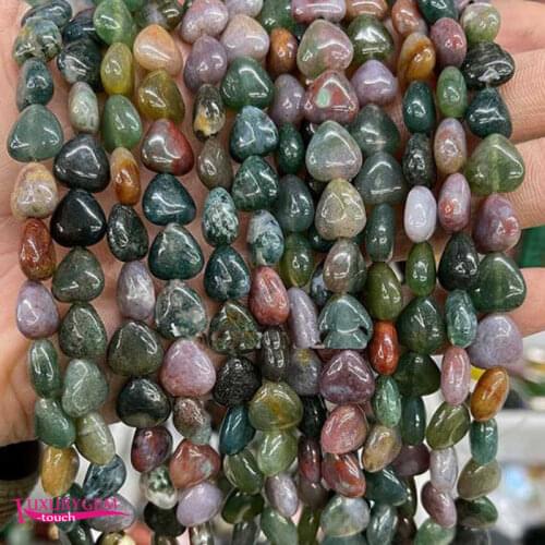Natural Multicolor Agates Stone Loose Beads High Quality 10mm Smooth Heart Shape DIY Gem Jewelry Accessories 38Pcs a3598