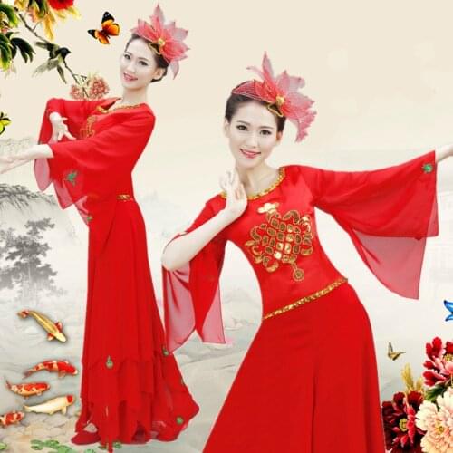 Ancient Women Chinese Traditional Folk Dance Fan Costume Costumes Yangko for woman national yangge dances national clothing dres