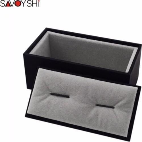 SAVOYSHI Brand Jewelry Box New Small Leatherette Paper Materials Package 8.6cmx4.5cmx3.8cm Size cufflinks Gift Box 2 Colors
