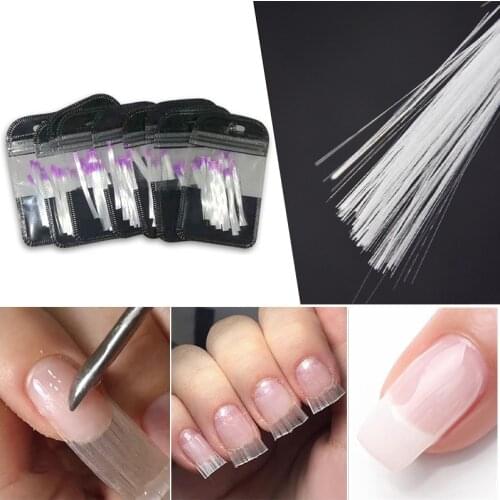 30pcs Professional Fiberglass Nail Extension Nail Form 5.5CM Nail Silk Extension Fibernails Manicure Tool Acrylic False Nail Tip