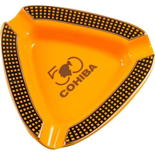 COHIBA Cigar Gadgets Home Car Cigar Ashtray Portable Ceramic 3 Cigars Ash Tray Tobacco Cigarette Ashtrays Holder Rack Mens Gift