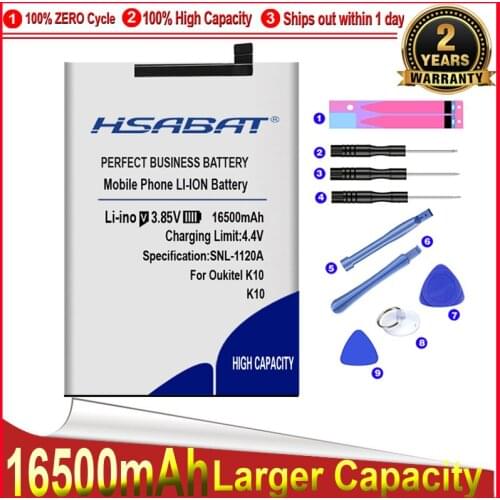 HSABAT 0 Cycle 15500mAh Battery for Oukitel K10 High Quality Mobile Phone Replacement Accumulator