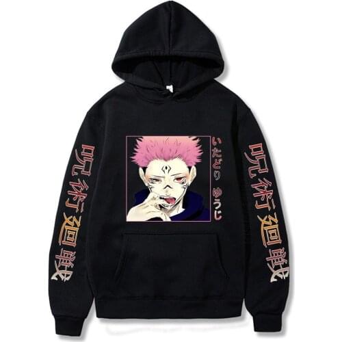 Jujutsu Kaisen 3XL Oversize Autumn Loose Large Size Style Streetwear Harajuku Japanese Anime Hoodies Men Graphic Print Clothes