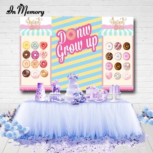 InMemory Dessert House Donuts Party Photography Backgrounds Candy Bar Girls Birthday Party Backdrop Photo Studio Banner Custom