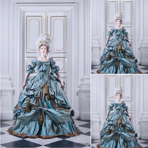 HistoricalCustomer-made Luxs blue Vintage costumes Victorian Dresses 1860s Scarlett Civil War dress Halloween dress US4-36 C-880