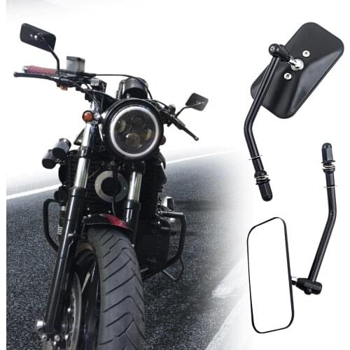 Classic Black Motorcycle Rearview Mirrors 8mm Thread Rear Side View Mirror For Harley
