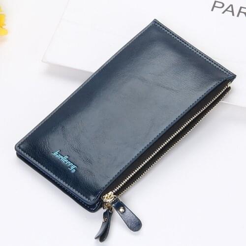 Hot Selling Man Long Wallet Female High Capacity Double Zippers Clutch Purse Wristlet Women Purse Long Design Pu Leather Unisex