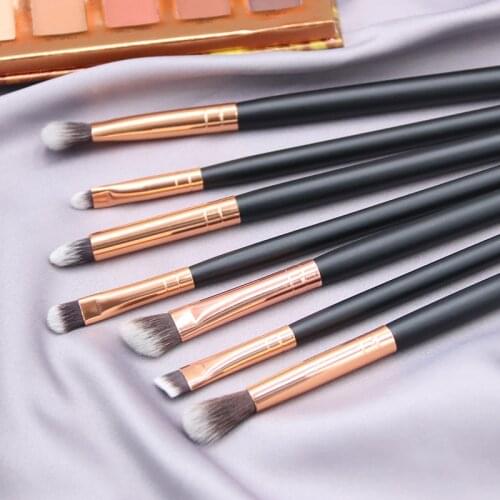 BBL 7 Essential Makeup Eye Brush Set - Eyeshadow Eyelash Eyeliner Tapered Blending Crease Kit Make Up Brushes Pincel Maquiagem