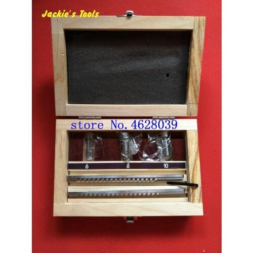 HSS Keyway Broach Set Metric Sized 6pcs 2mm 3mm Broaches 6/8/10 Collared Bushings with Shims CNC Cutting Tools knife