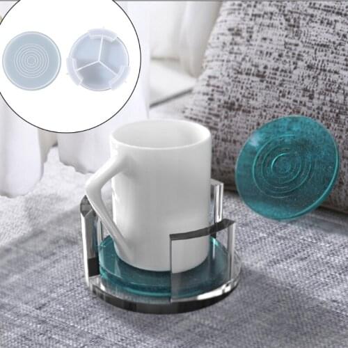 Coaster Epoxy Resin Mold Cup Mat Storage Box Stand Casting Silicone Mould DIY Crafts Home Decoration Making Tools T84A