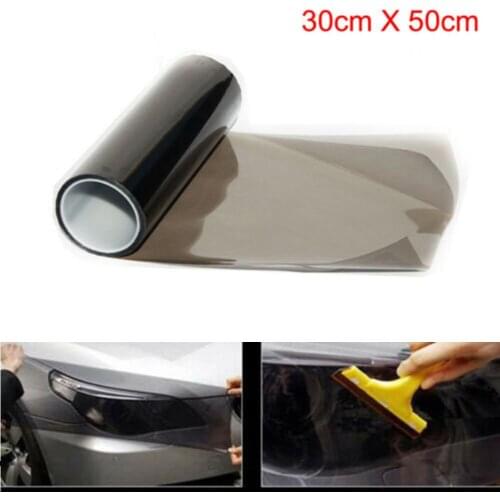 30*50cm Transparent Light Black Chameleon Car Tint Lighthouse Tail Light Headlights Fog Vinyl Smoke Film Foil Sticker Cover