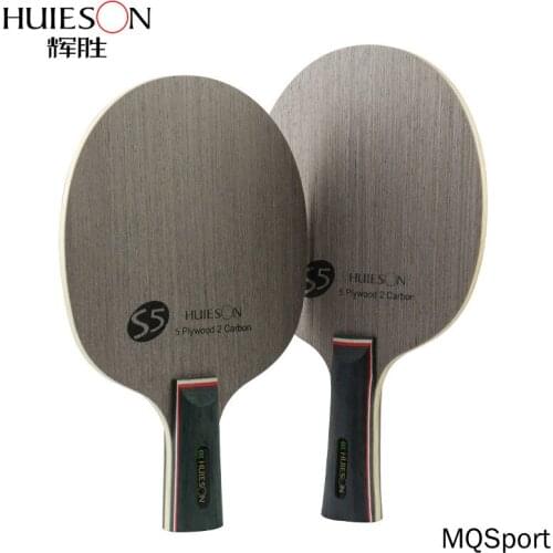 Huieson Prime Quality Technology Surface Ayous Carbon Fiber Big Central Paulownia Wood Table Tennis Racket Blade for Adults S5