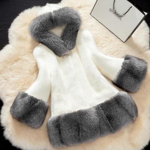 Plus size 5XL! Fur Coat for Women Artificial Fox Fur Overcoat Winter Warm Jacket Long Sleeve Hoodies