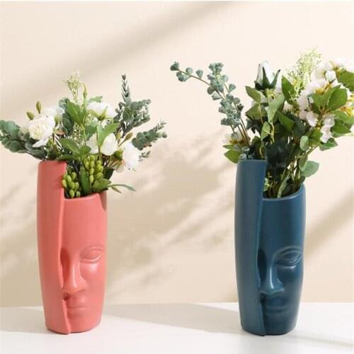 Modern Minimalist Abstract Flower Pot Home Decoration Nordic Plastic Vase Anti-ceramic Face