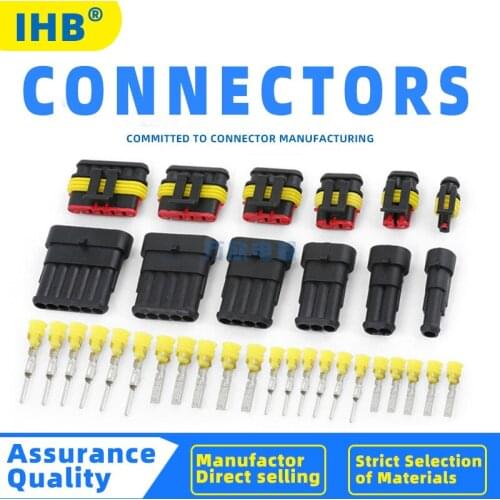 Kit 2 pin 1/2/3/4/5/6 pins Way AMP Super seal Waterproof Electrical Wire Connector Plug for car waterproof connector