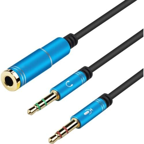 3.5mm Headphone Stereo Audio Mic Y Splitter, 3.5 Mm Audio + Microphone To 4 Pole Jack Aux Adapter for 4 Pin 3.5mm Plug Earphone