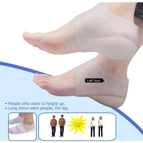 Foot Heel Protector Increase Silicone Half Insole Insert Invisible Heightening Pad Anti-crack Unisex Feet Care