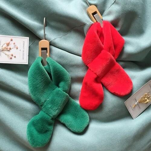 Winter Scarf Luxury Faux Fur Warm Scarf Fashion Soft Plush Thicken Scarves Shawl for Kids Boys Girls 75*10CM