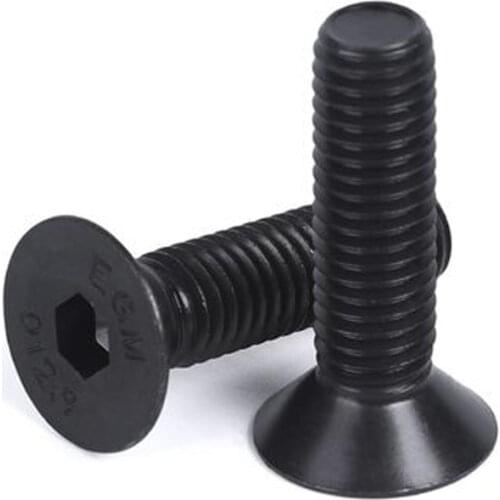 1pcs M14 M16 12.9 level anti-tooth countersunk Allen screw hex socket flat head left teeth reverse thread bolt 30mm-50mm long