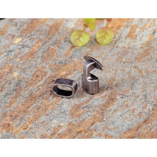 10X Vintage Frosted Silver Quality Hook Clasps for 10x4mm leather Band Craft