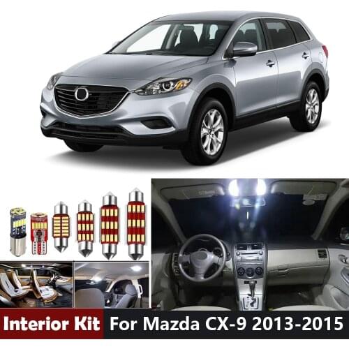12pcs Led Bulbs Canbus Led Interior Light Kit For Mazda CX-9 CX9 2013 2014 2015 Map Dome Trunk License Plate Dome Light
