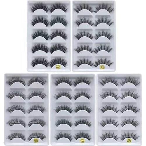5/20 Pair 3D Eyelashes Long Eyelashes Extension Handmade Mink Eyelashes Natural False Eyelashes Faux Cils 25mm Lashes Mink Hair