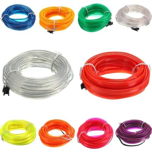 5M 10 Colors Car Styling DIY EL Cold Line Flexible Interior Decoration Moulding Trim Strips Light For Motorcycle and Cars